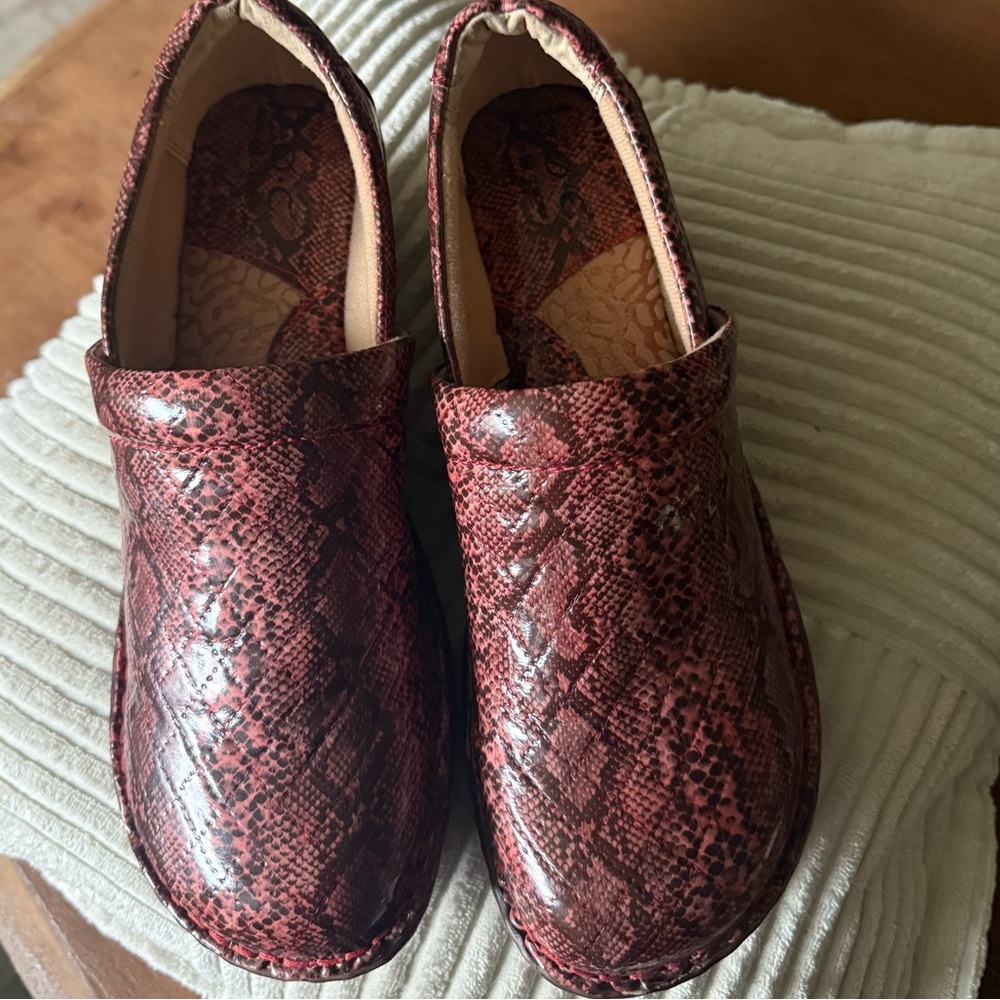 boc Red Snake Print Mules